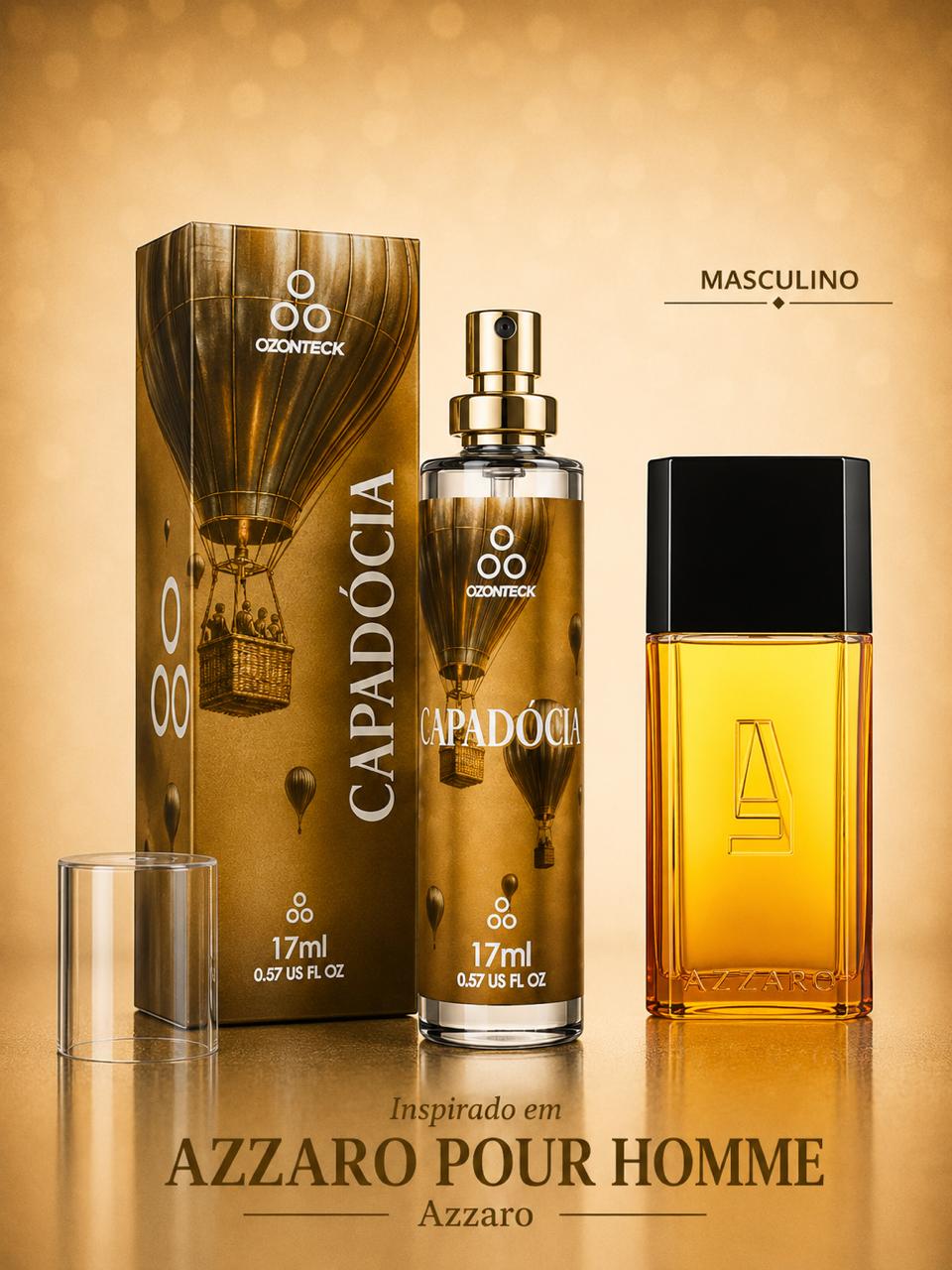 Perfume de Bolso Masculino Capadócia Ozonteck 17ml – Inspirado em Azzaro Pour Homme